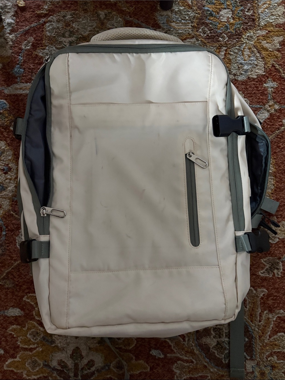 Cream and Gray women’s Travel Backpack - Spacious Everyday Bag